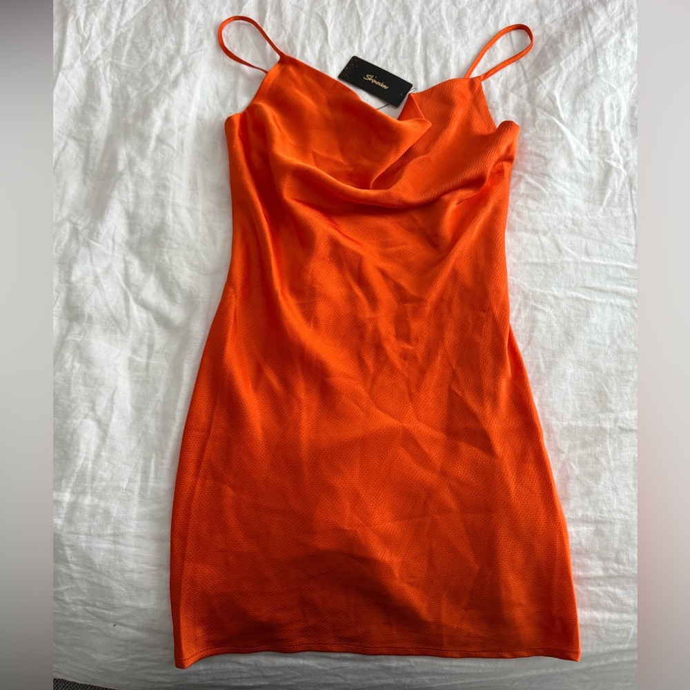 NWT Shinestar Strapless Orange Dress